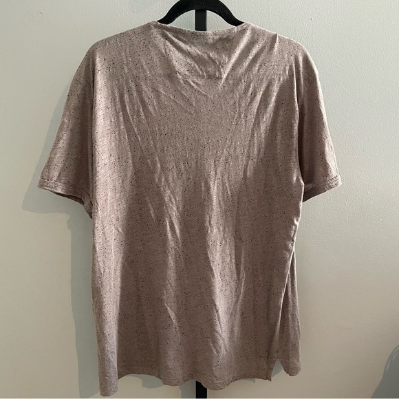 John Varvatos Henley Ink Splatter Print Shirt Greige Size Large - Picture 6 of 7